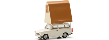 Herpa 024167-002  Trabant 601 Universal mit Dachzelt, grauweiß