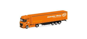 Herpa 066891  Mercedes-Benz Actros Gigaspace Gardinenplanen-Sattelzug "Gebrüder Weiss"