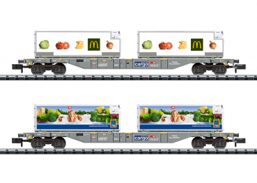 Trix 15488 Containertragwagen-Set "Lebensmittel-Kühltransport", 2-tlg.