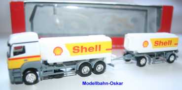 Herpa 156097 MB Axor Benzintank-Hängerzug "Shell"