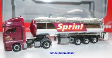 Herpa 158640 MAN TGX XLX Lebensmittelchromtank-Sattelzug "Sprint"