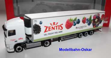 Herpa 159029  DAF XF 105 SC Kühlkoffer-Lowliner-Sattelzug "Zentis"