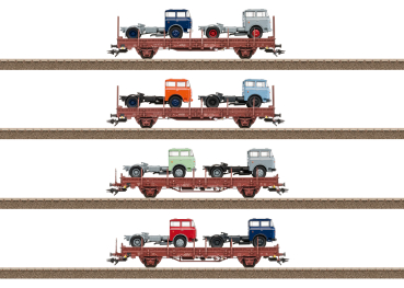Trix 24190  Güterwagen-Set "Fahrzeugtransport", DR, 4-tlg., Ep.IV