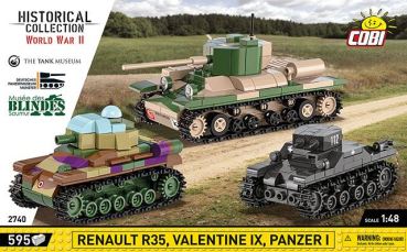 Cobi 2740  Renault R35 - Valentine IX - Panzer I