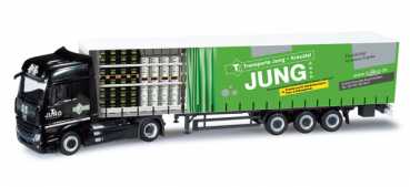 Herpa 301329 MB Actros Bigspace Gardinenplanen-Sattelzug "TJ Jung"