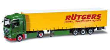 Herpa 301701 MAN TGX XXL Euro 5 Gardinenplanen-Sattelzug "Rütgers"