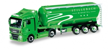 Herpa 306775  MAN TGX XLX Euro 6 Silo-Sattelzug Silo Melmer / Biohotel Stillebach"