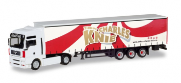 Herpa 310154  MAN TGA XXL Gardinenplanen-SZ "Zirkus Charles Knie"