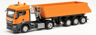 Herpa 314589  MAN TGS TM Schmitz Kipp-Sattelzug, kommunalorange