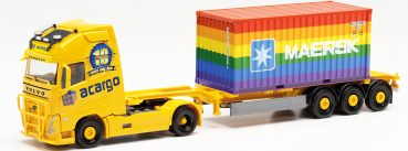 Herpa 315364  Volvo FH Gl. XLContainer-Sattelzug "Acargo 10 Jahre / 20 ft. Maersk Rainbow"