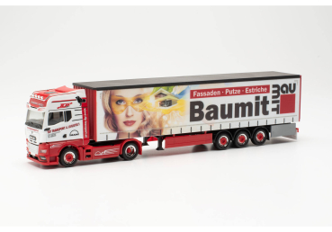 Herpa 316668  MAN TGX GX Gardinenplanen-Sattelzug "TLP/Baumit"