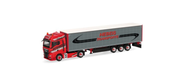 Herpa 320498  MAN TGX GX Gardinenplanen-Sattelzug "Hebeis Transporte"