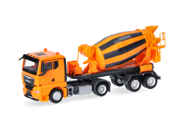 Herpa 320573  MAN TGX GN Betonmischer-Sattelzug 2achs/2achs, kommunalorange