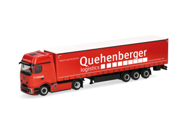Herpa 321334  Mercedes-Benz Actros L ProCabin Gigaspace Gardinenplanen-Sattelzug "Quehenberger"