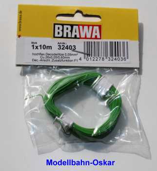 Brawa 32403 Decoderlitze 0,05 mm², grün, 10 m