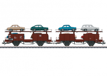 Märklin 46129  Autotransportwagen-Paar, beladen mit 8 VW-Modellen, DB