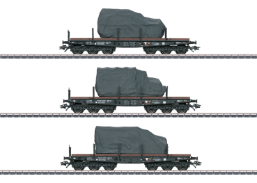 Märklin 48660  Schwerlast-Flachwagen-Set, DRB, 3-tlg., Ep.II