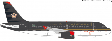 Herpa 536271  Royal Jordanian Airbus A319 – JY-AYN 