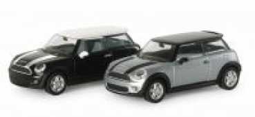 Herpa 033626 Mini Cooper S, silber-metallic / Dach schwarz