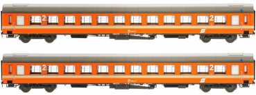 Jägerndorfer JC60150  Reisezugwagen-Set UIC-X, 2. Kl. ÖBB, 2-tlg., orange, Spur N