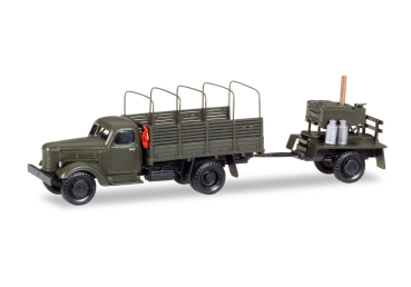 Herpa 746137  ZIL 164 Pritsche mit Spriegel und Feldküchen-Anhänger "NVA in Polen"