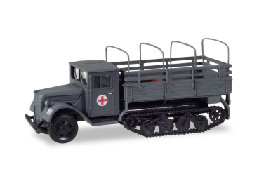 Herpa 746236  Ford 987 Ersatz Maultier mit Pritsche und Spriegel "Sanitätsfahrzeug Wehrmacht / Ostfront)"