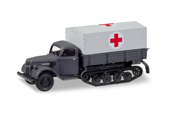 Herpa 746366  Ford 987 Ersatz Maultier mit Pritsche und Spriegel "Sanitätsfahrzeug Wehrmacht / Ostfront)"