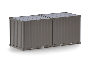 Herpa 747110  2 x 10ft Container "Österreichisches Bundesheer", braungrau (unbedruckt)