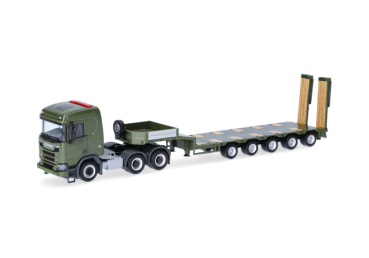 Herpa 747332  Scania CR 20 Niedrigdach Semitieflade-Sattelzug "Tschechische Armee"