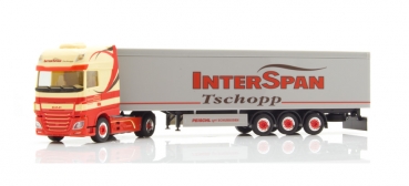 Herpa 931915 DAF XF SSC Schubboden-SZ "Interspan Tschopp" (CH)