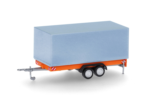 Herpa 055468  Tandem-Planenanhänger für LKW 7,5t, orange/grau