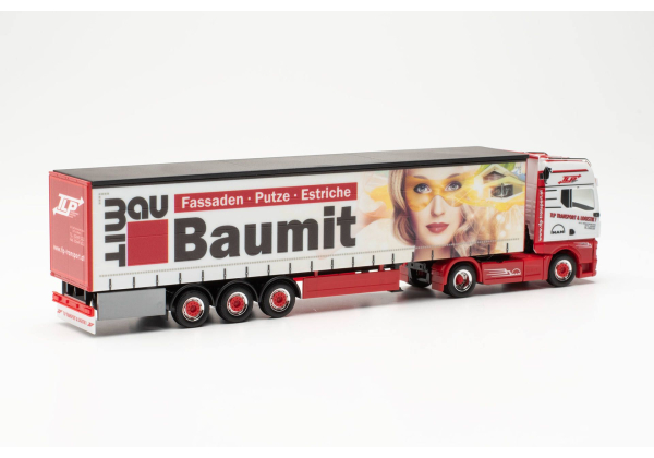 ミニカー　1/87 MAN TGX GX カーテンキャンバス セミトレーラー ”TLP/baumit” [HE316668] 予約]herpa Cars&Trucks 1/87 (プラスチック製) MAN TGX GX