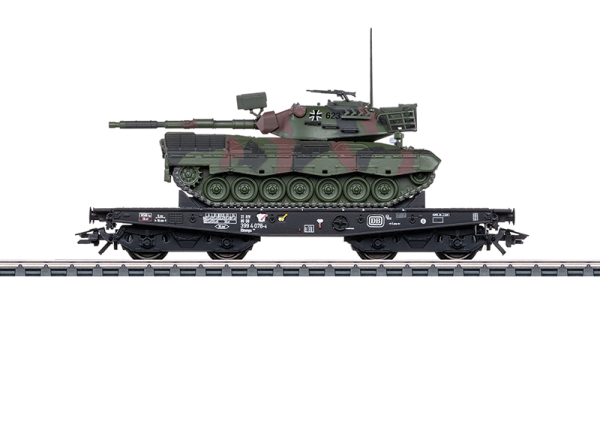 Märklin 48878  Schwerlast-Flachwagen Rlmmps mit  Leopard 1A1, DB