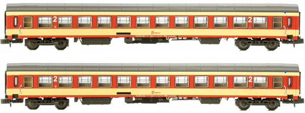 Jägerndorfer JC60160  Reisezugwagen-Set UIC-X, 2. Kl. ÖBB, 2-tlg., Sparlack, Spur N