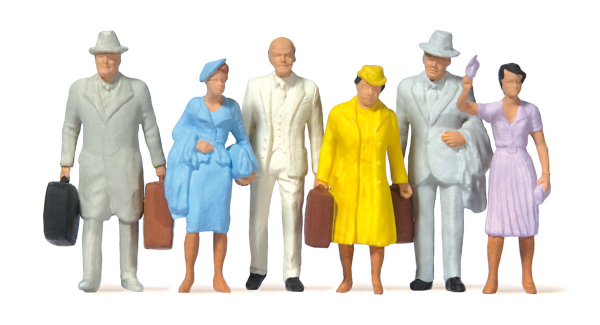 Preiser 65502  6 stehende Reisende, 1:43