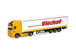Herpa 319348  Volvo FH GL XL electric Gardinenplanen-Sattelzug mit Bordwänden "Bischof"