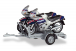 Herpa 940030 Set Anhänger mit 2 BMW Motorrädern "Polizei Österreich"